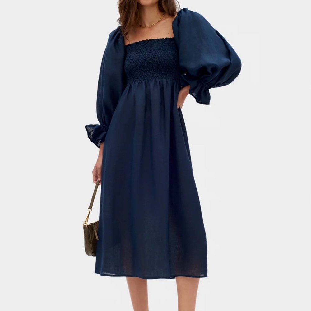 Sleeper Atlanta Dress in Navy Blue